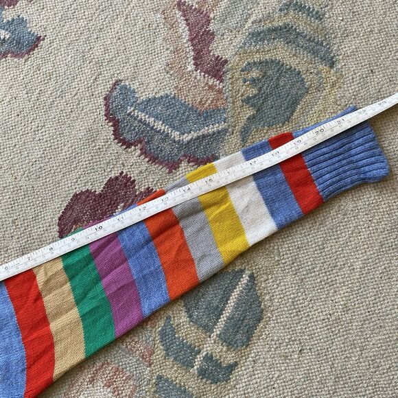 Vintage 70s Wrangler Striped Sweater Small Rainbow Acrylic Hippie Long Sleeve - Picture 7 of 7